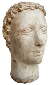 86683 - Cabeça de anjo, gesso, 34x20x17, década 1940