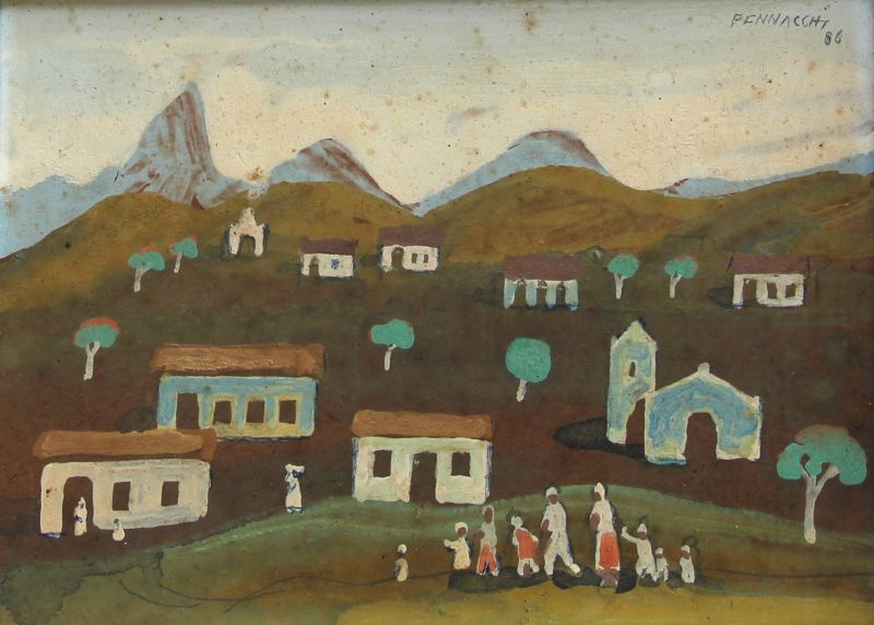 pena40302_aldeia com figuras caminhando_15x20_1986 pena40302_aldeia com figuras caminhando_15x20_1986