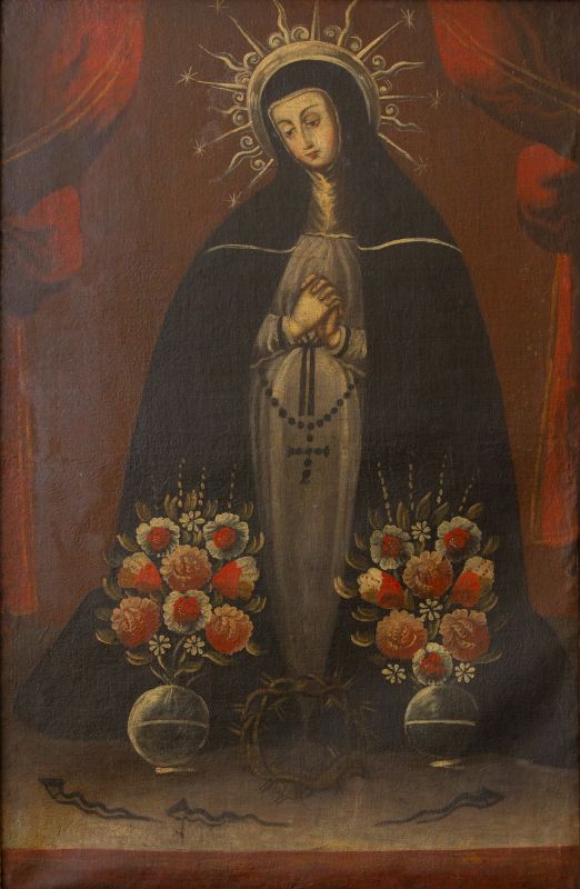 Arte Sacra - Cusquenho Santa com dois vasos