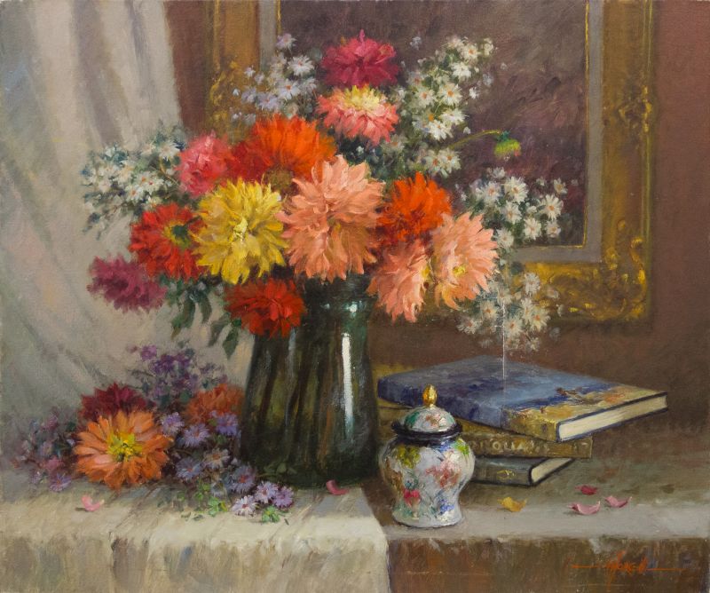 Lu�s Cl�udio Morgilli - PAISAGEM C/ CASARIO E FIGURAS