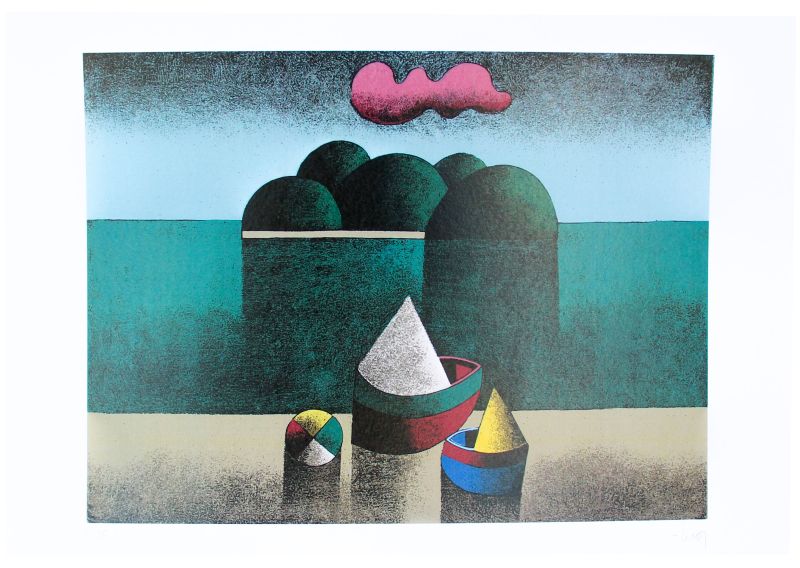 Inos Corradin - Marinha com barcos