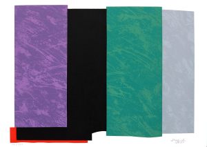 Eduardo Sued - Abstra��o Geom�trica em Roxo e verde